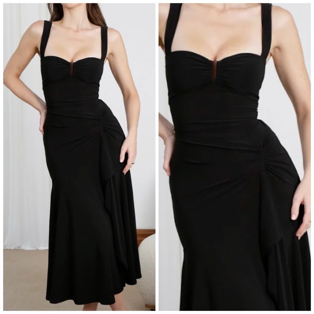 Elegant Black Midi Dress